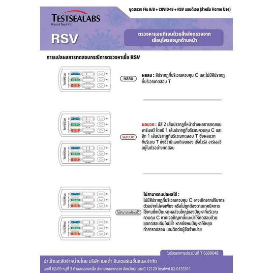 GICA ชุดตรวจโควิด ATK และชุดตรวจไข้หวัดใหญ่ A,B และชุดตรวจ RSV กล่อง 1 ชุด