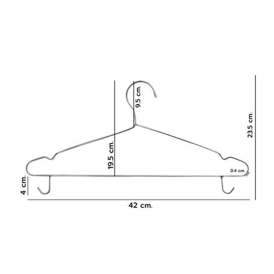 CASSA ไม้แขวนเสื้อสแตนเลสมีตะขอเกี่ยว แพ็ค 5 ชิ้น