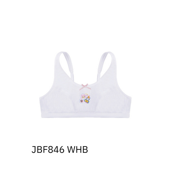 Jintana เสื้อชั้นในเด็ก Jinni บราตะขอหลัง รุ่น Doodle สีขาว ลายการ์ตูนตรงกลาง (JBF846 WH)