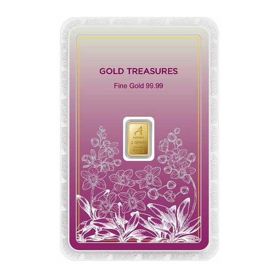 Ausiris ทองคำแท่ง 99.99% น้ำหนัก 1 g Gold Treasures ลายการ์ดอกกล้วยไม้