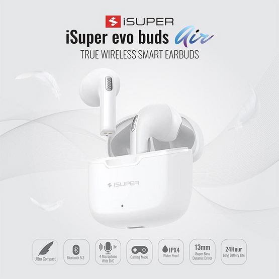 iSUPER หูฟังบลูทูธแบบ True Wireless รุ่น Evo Buds Air