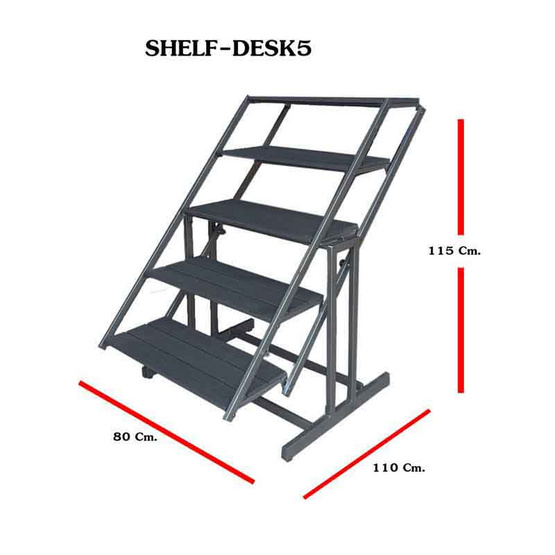 R-Simple ชั้นวางของอเนกประสงค์ Shelf Desk5 สีดำ