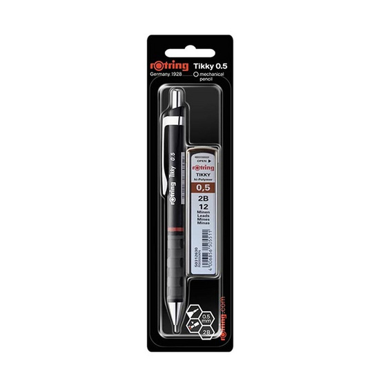 rOtring ดินสอกด Tikky 0.5 พร้อมไส้ดินสอ 2B