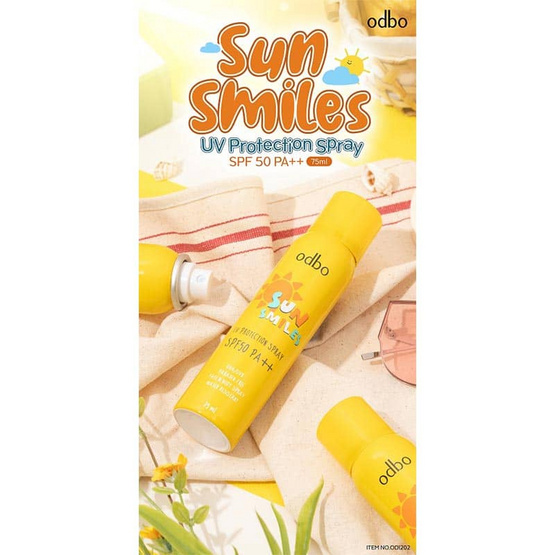 Odbo กันแดดเนื้อโลชั่น Sun Smiles UV Protection Spray SPF 50 PA++ 75 กรัม