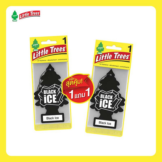 LITTLE TREES แผ่นหอมปรับอากาศ กลิ่นแบล็คไอซ์