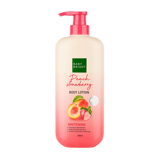 Baby Bright โลชั่นทาผิวกาย Peach Strawberry Body Lotion 450 มล.