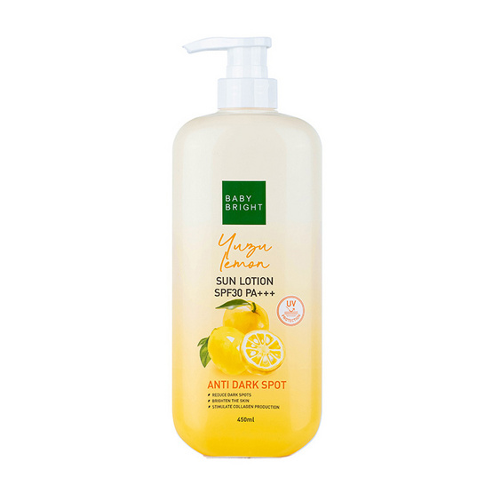 Baby Bright โลชั่นกันแดดผิวกาย Yuzu Lemon Sun Lotion SPF30 PA+++ 450 มล.