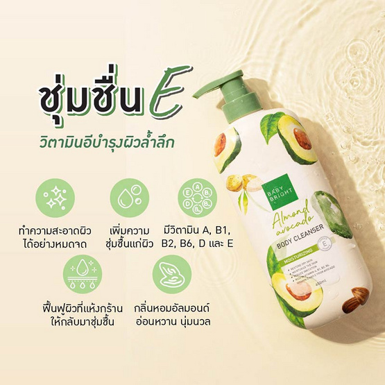 Baby Bright ครีมอาบน้ำ Almond Avocado Body Cleanser 450 มล.