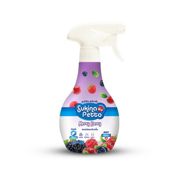 sukina petto สเปรย์หอมดับกลิ่นสำหรับสัตว์เลี้ยง กลิ่น  Berry 300ml