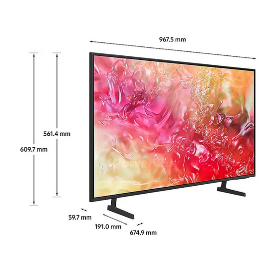 Samsung Smart TV ขนาด 43 นิ้ว 4K Crystal UHD LED รุ่น UA43DU7700KXXT ปี 2024