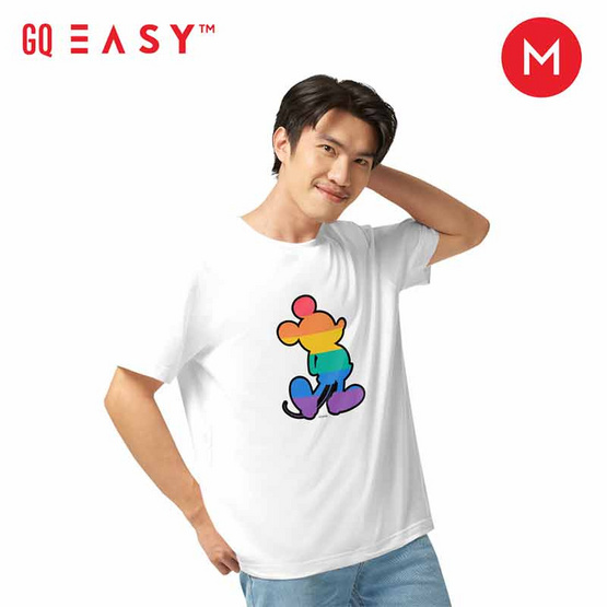 GQ จีคิว เสื้อดิสนีย์ ลาย Pride Month สีขาว