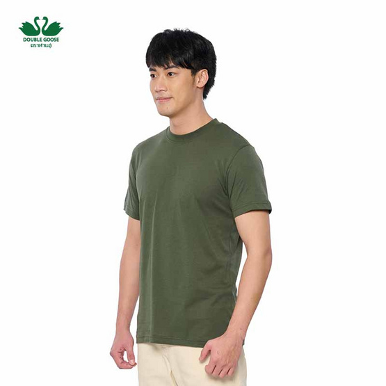 ห่านคู่ เสื้อยืดคอกลม รุ่น Relax Fit สีเขียวขี้ม้า