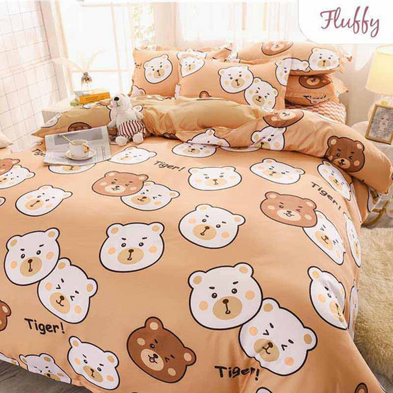 Fluffy ชุดผ้าปูไม่รวมนวม ลาย Brownie Bear 6 ฟุต
