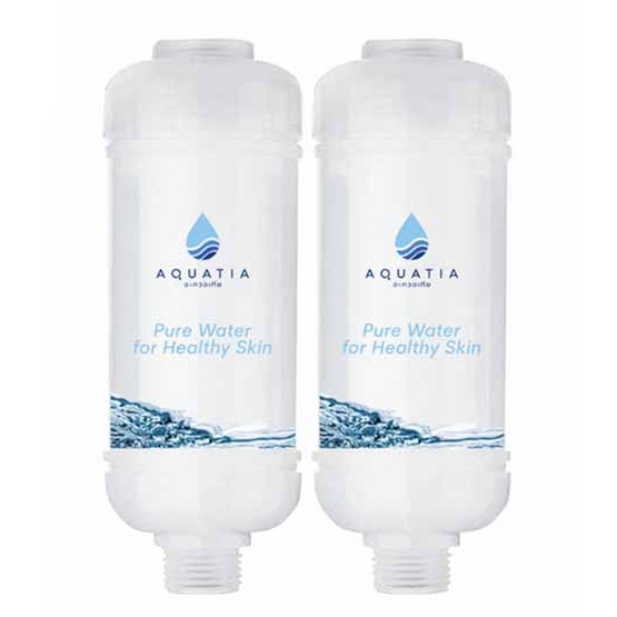 Aquatia กรองน้ำฝักบัว 2 ชั้น ลดสิว กรองคลอรีน [แพ็ค 2 ชิ้น]