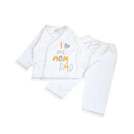 Little home baby ชุดเด็กแรกเกิด ผูกหน้า ผ้าคอตตอน แขนยาว (0-3เดือน)