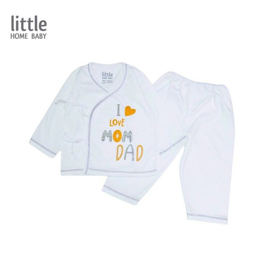 Little home baby ชุดเด็กแรกเกิด ผูกหน้า ผ้าคอตตอน แขนยาว (0-3เดือน)