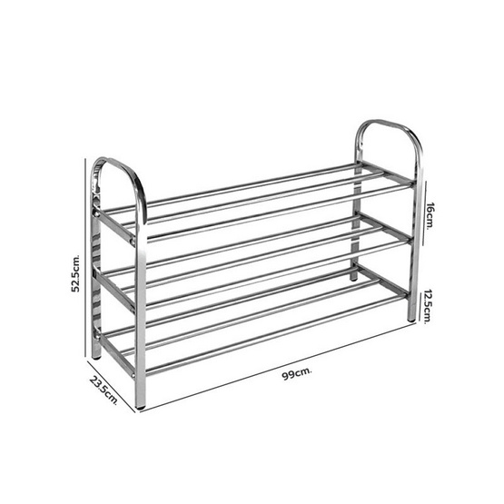 Cassa ชั้นวางรองเท้าสแตนเลส 3 ชั้น
