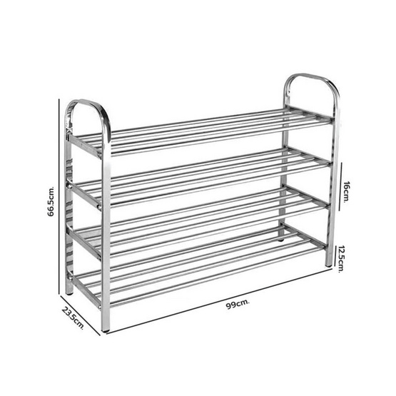 Cassa ชั้นวางรองเท้าสแตนเลส 4 ชั้น