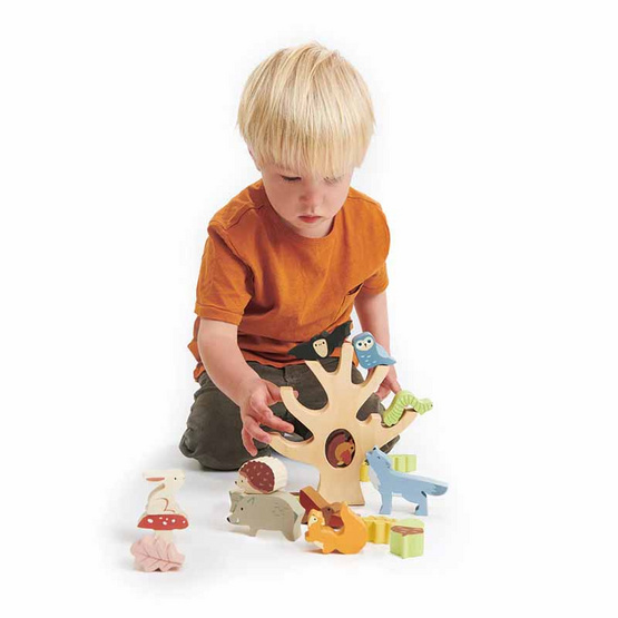 Tender Leaf Toys ของเล่นไม้ ตัวต่อสัตว์น้อยในป่า Stacking Forest