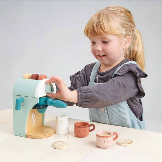 Tender Leaf Toys ของเล่นไม้ เครื่องทำกาแฟเบบี้ชิโน่ Babyccino Maker