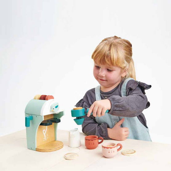 Tender Leaf Toys ของเล่นไม้ เครื่องทำกาแฟเบบี้ชิโน่ Babyccino Maker