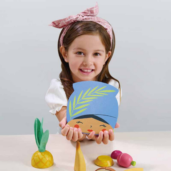 Tender Leaf Toys ของเล่นไม้ ชุดหั่นผลไม้เขตร้อน Tropical Fruit Chopping Board