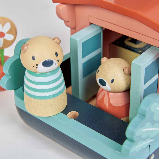 Tender Leaf Toys ของเล่นไม้ เรือคลองนากน้อย Little Otter Canal Boat