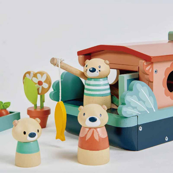 Tender Leaf Toys ของเล่นไม้ เรือคลองนากน้อย Little Otter Canal Boat