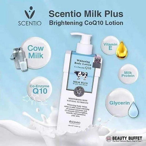 Scentio โลชั่นทาผิวกาย Milk Plus White Q10 Lotion 400 มล.