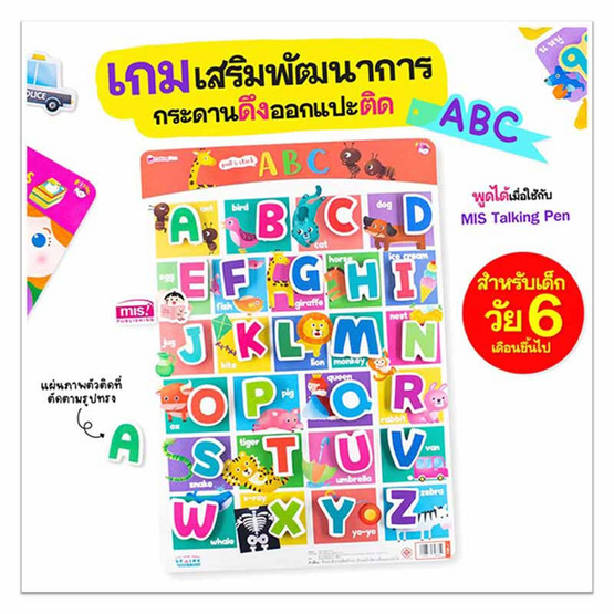 หนังสือ ชุดอักษร ABC แถมสื่ออักษรดึงออก-แปะติด