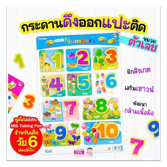 หนังสือ ชุดNumber แถมสื่อตัวเลขดึงออก-แปะติด