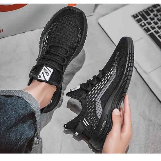 DAZZLING รองเท้าผ้าใบชาย fly-knit sports shoes รุ่น DZ-F18