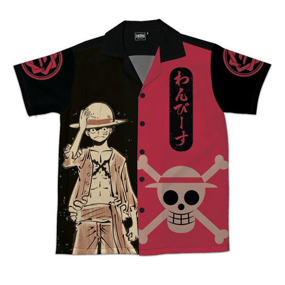 DEXTREME เสื้อเชิ๊ต Hawaii shirt One Piece Luffy