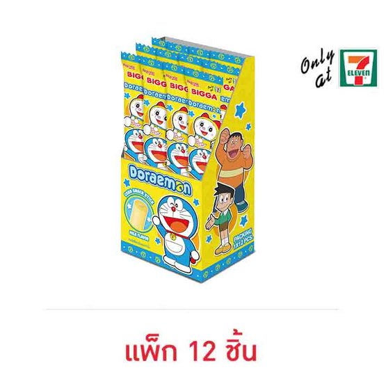 บิ๊กก้าสติ๊ก ข้าวโพดอบกรอบรสนม โดราเอมอน 13 กรัม (แพ็ก 12 ชิ้น)