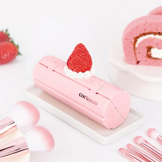 Coringco เซ็ทแปรงแต่งหน้า Pink Roll Make Up Brush Set (6 ชิ้น/ชุด)