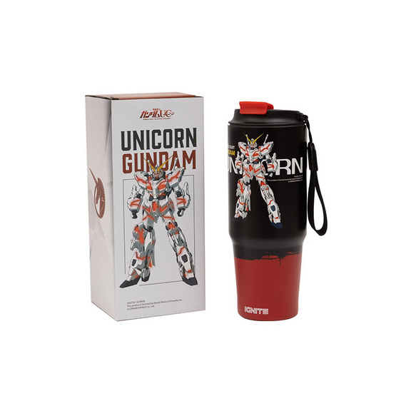 IGNITE แก้วเก็บอุณหภูมิ ร้อน-เย็นกันดั้ม Gundam RX-0 Unicorn สีแดง-ดำ