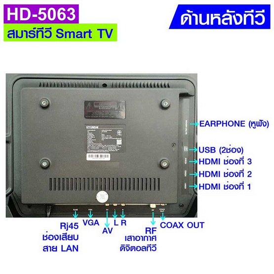 HYUNDAI TV by SKG ทีวี ฮุนได LED Digital TV 4K 50 นิ้ว สมาร์ททีวี Smart รุ่น HD-5063 netflix