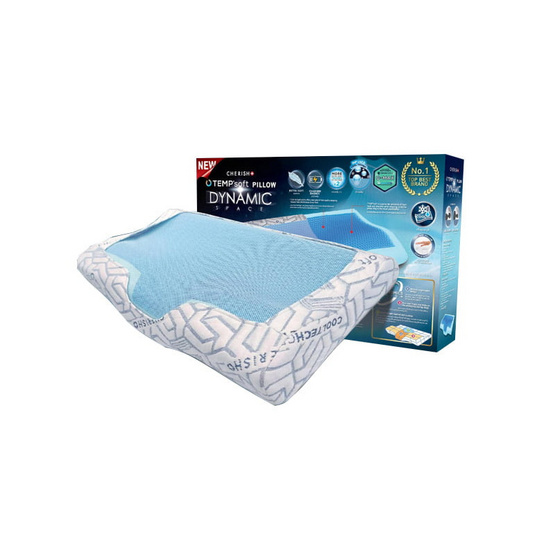 CHERISH TEMPSoft PILLOW-GEL BLUE หมอนเจลเย็นเมมโมรี่โฟม เพื่อสุขภาพ ทรง DYNAMIC SPACE