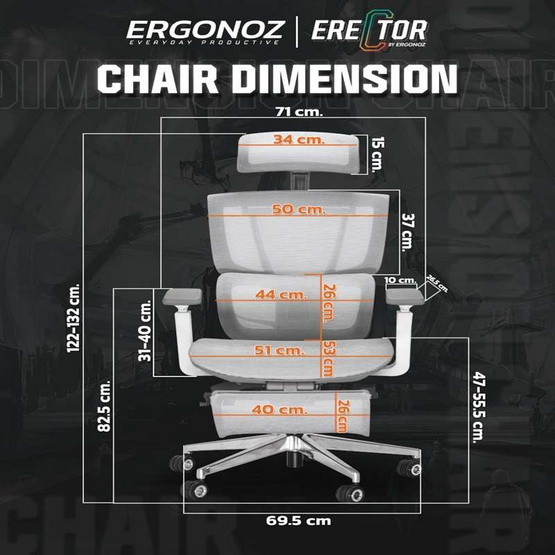 ERGONOZ ERECTOR Professional Ergonomic เก้าอี้เพื่อสุขภาพ