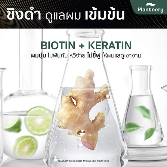 Plantnery เซรั่มบำรุงเส้นผมและหนังศีรษะ Black Ginger Anti-Hair Loss Serum Tonic 45มล.