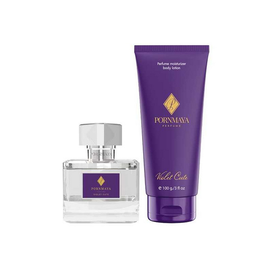 PORNMAYA เซ็ทน้ำหอมPERFUME กลิ่นVIOLET CUTE 30 มล.+LOTION กลิ่นVIOLET CUTE 100 กรัม