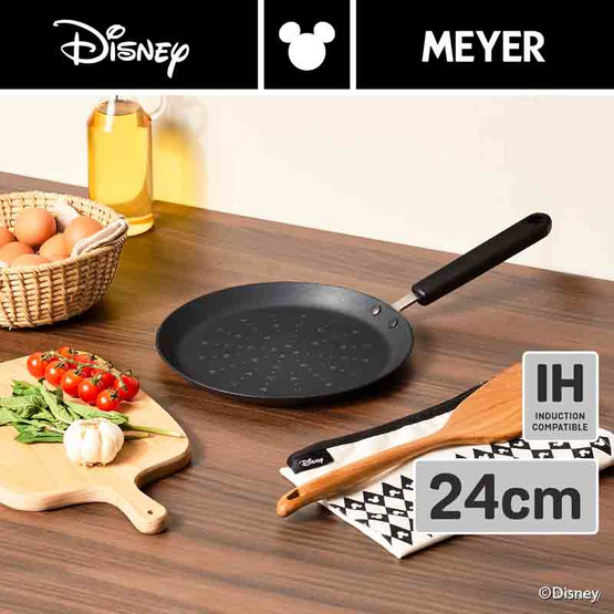 MEYER MONOCHROME กระทะทรงแบน ขนาด 24 ซม. 9.5 นิ้ว ลายมิคกี้ เมาส์ (18239-T)