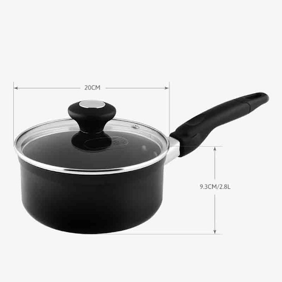 MEYER หม้อด้าม พร้อมฝาแก้ว ขนาด 20 ซม. COV Saucepan (18886-C)