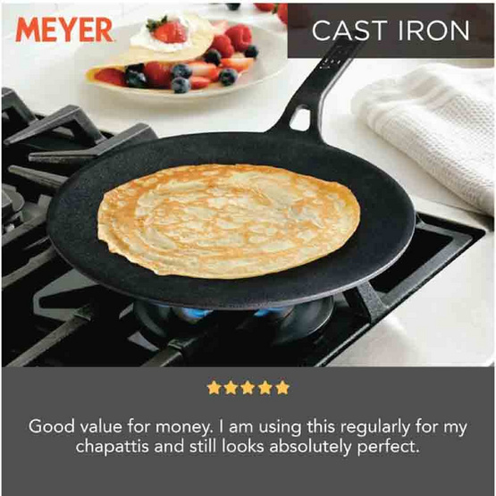 MEYER CAST IRON 28CM กระทะเหล็กหล่อ ทรงกลม มีหูช่วยจับ (47610-C)