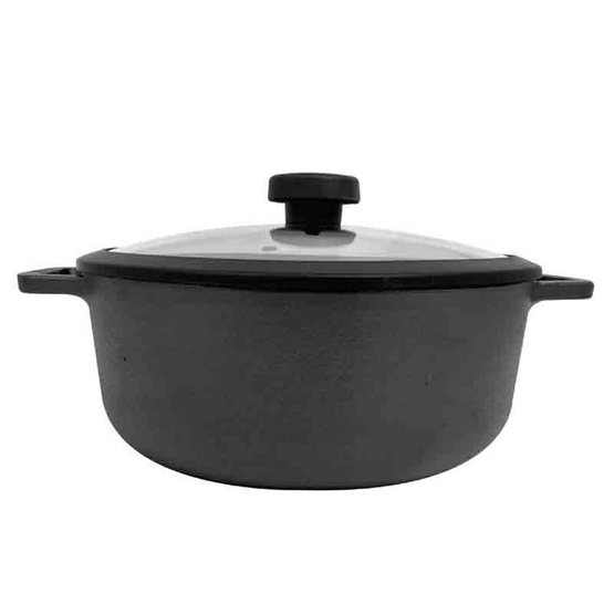 MEYER CAST IRON 20CM หม้อเหล็กหล่อ 2 หู พร้อมฝาแก้ว SAUTEUSE WITH GLASS LID (48240-C)