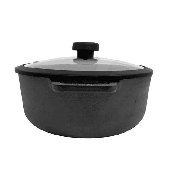 MEYER CAST IRON 24CM หม้อเหล็กหล่อ 2 หู พร้อมฝาแก้ว SAUTEUSE WITH GLASS LID (48241-C)