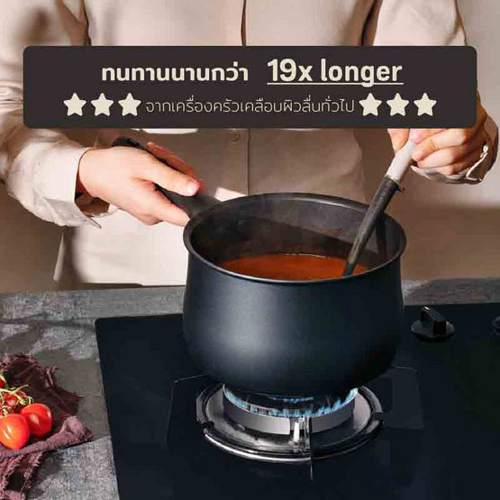 MEYER หม้อมีด้ามจับ hard-anodize ขนาด 18 ซม.2.8 ลิตร พร้อมฝา Saucepan (85072-TE12)