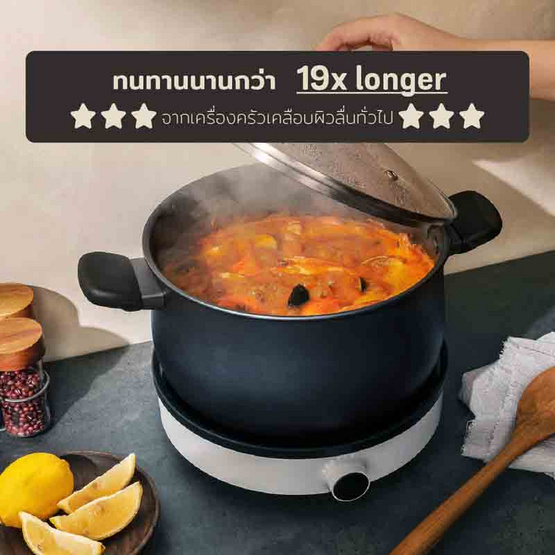 MEYER หม้อต้ม 2 หู hard-anodize ขนาด 24 ซม.7.6 ลิตร พร้อมฝา Stockpot (85073-TE12)