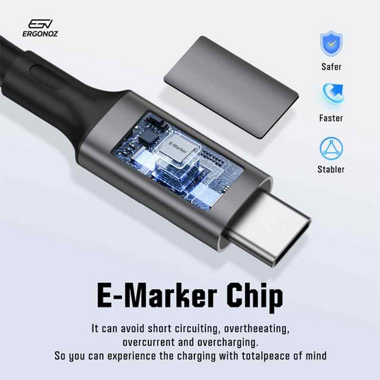 ERGONOZ สาย Hi-Speed USB 4.0 Gen 3 CLYNK-THUNDER-C2C 1.8 เมตร