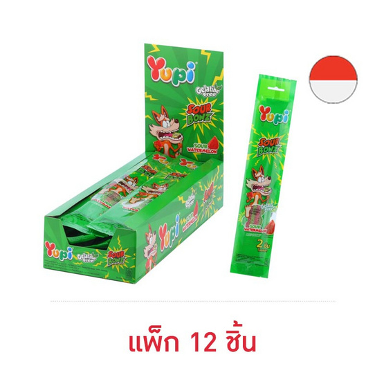 ยูปี้ กัมมี่ซาวร์บอนซ์กลิ่นวอเตอร์เมลอน 20 กรัม (แพ็ก 12 ชิ้น)